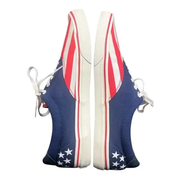 Ralph Lauren Polo “Thornton” Flag Stripe Canvas Sneakers Men’s 13D Patriotic USA - Picture 6 of 9